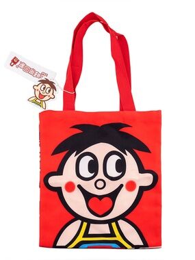 🤩 Want Want Hot Kid Red Tote Bag Kawaii Japanese/Asian Cartoon Shopper Bag